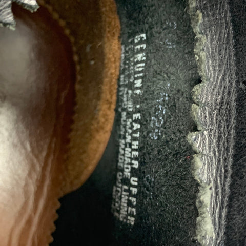 TIMBERLAND Talla 8.5 Botas con cordones de cuero desgastado marrón pizarra