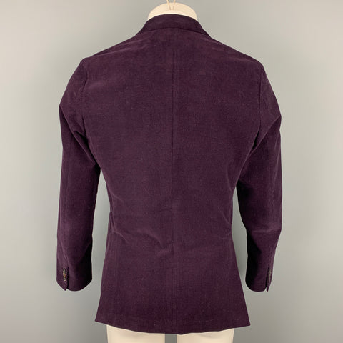 PAUL SMITH Soho Fit Size 38 Eggplant Textured Corduroy Notch Lapel Sport Coat