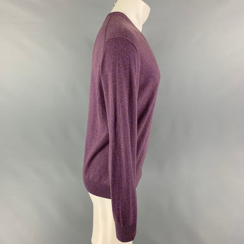 N.PEAL Size M Purple Heather Cashmere V-Neck Pullover