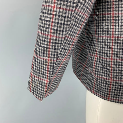 BLACK FLEECE Size M Grey Red Charcoal Houndstooth Cashmere Sport Coat