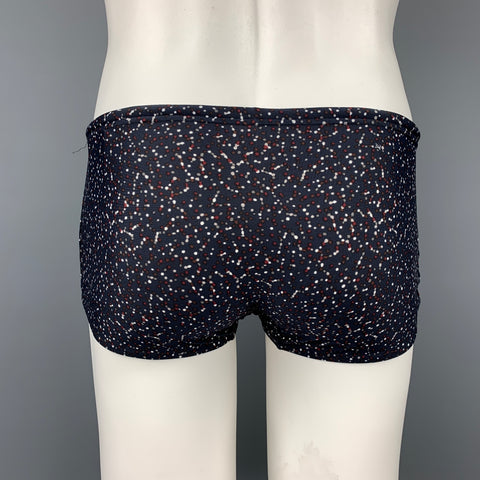 LOUIS VUITTON Size L Black & Red Dots Cotton Drawstring Speedo