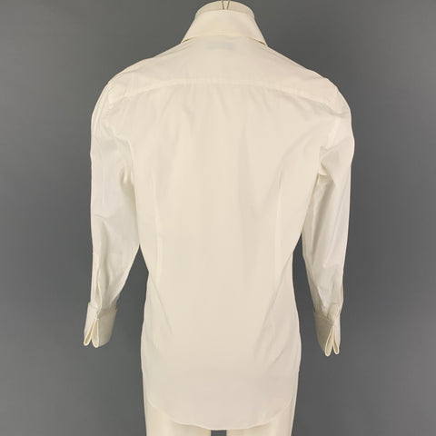 DOLCE & GABBANA Size S White Cotton French Cuff Long Sleeve Shirt