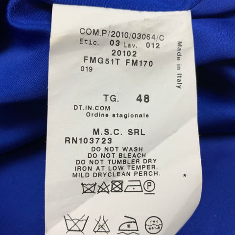 ARMANI COLLEZIONI Size 12 Black Blue Polyester Dots Jacket Blazer