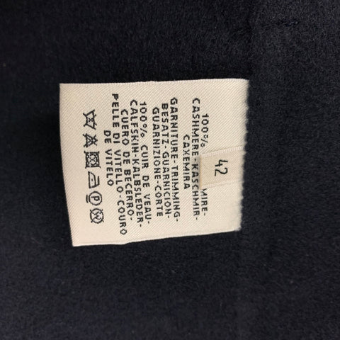 HERMES by Margiela FW 2000 Size 10 Navy Blue Cashmere Belted Cape Vest Jacket