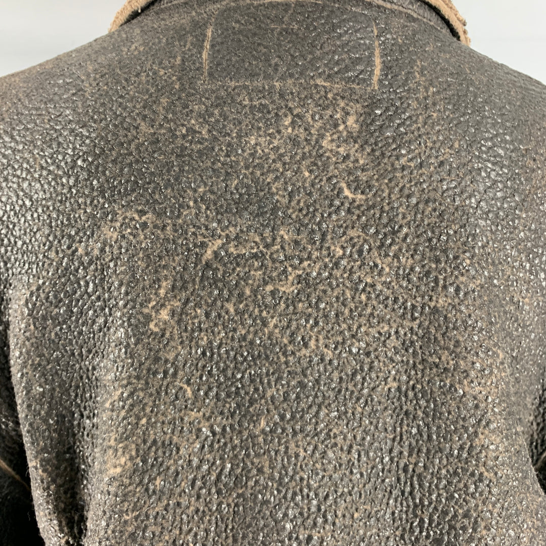 LGB Chaqueta con cuello chal de algodón marrón tostado talla S