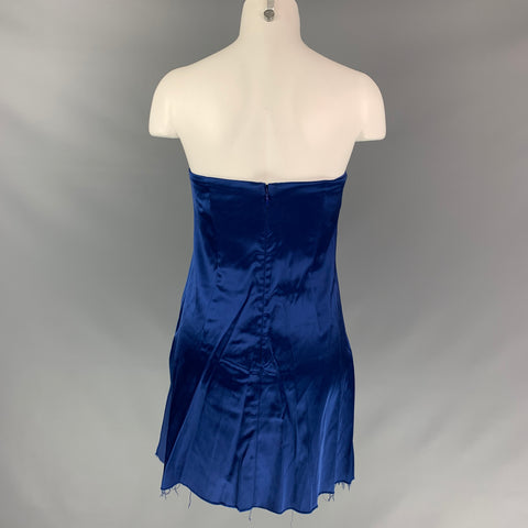 MARINA MOSCONE Taille 4 Robe bustier en mélange d'acétate bleu marine