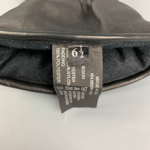 PRADA SPORT Size 6.5 Black Leather Mittens