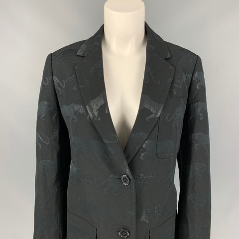 MARC by MARC JACOBS Size M Black Jacquard Polyester Blend Jacket Blazer