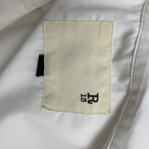 R13 Size XS White Cotton Oversized Button Up Long Sleeve Shirt