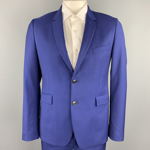 PAUL SMITH Size 40 Regular Royal Blue Wool Notch Lapel Suit