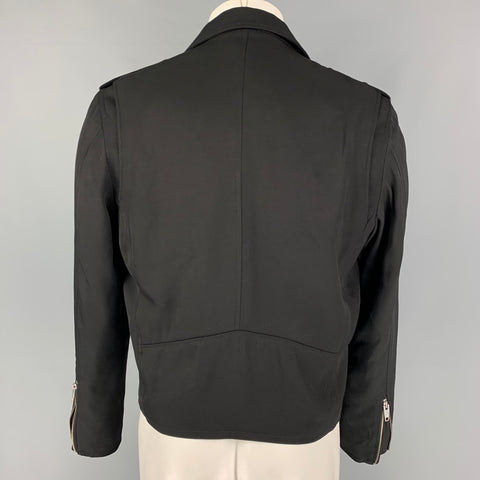 THE KOOPLES Size M Black Viscose Biker Jacket