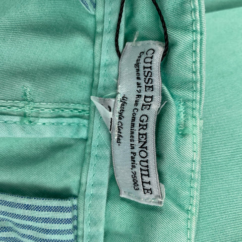 CUISSE DE GRENOUILLE Size 32 Mint Cotton Button Fly Dress Pants