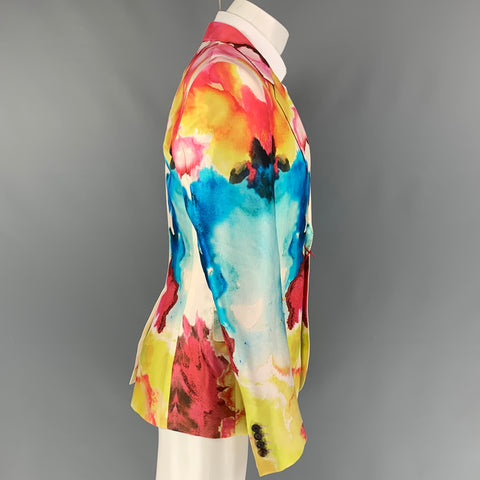 ALEXANDER MCQUEEN SS 20 Size 38 Multi-Color Print Wool Silk Sport Coat