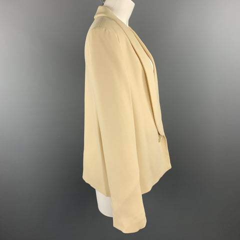 CHLOE Size 8 Cream Silk Blend Shawl Collar Blazer