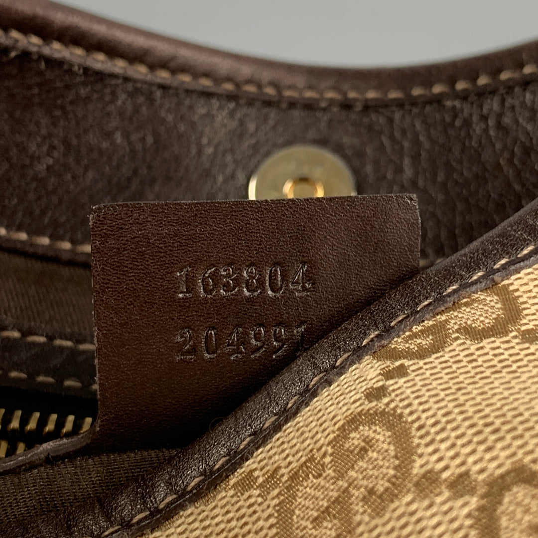 GUCCI Sac à main Hobo 85e anniversaire en toile monogramme beige et marron