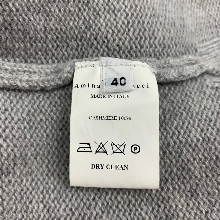AMINA RUBINACCI Size 4 Light Gray Cashmere Oversized Cardigan