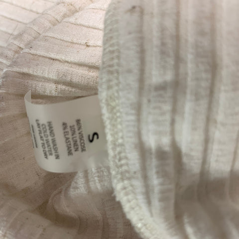 ALIX NYC Size S Oatmeal Viscose Blend Ribbed Short Sleeve Dress