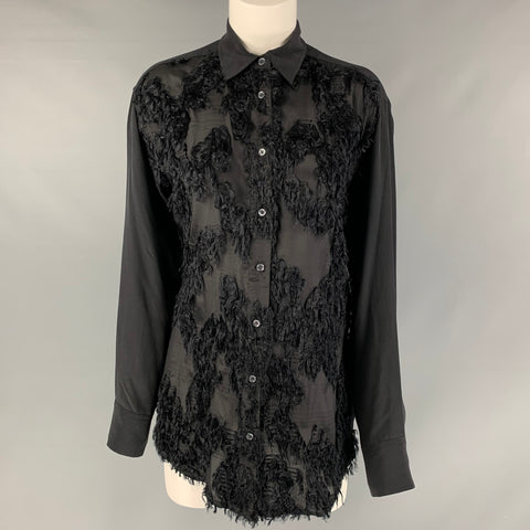 SIES MARJAN Talla 4 Camisa con botones de viscosa texturizada negra