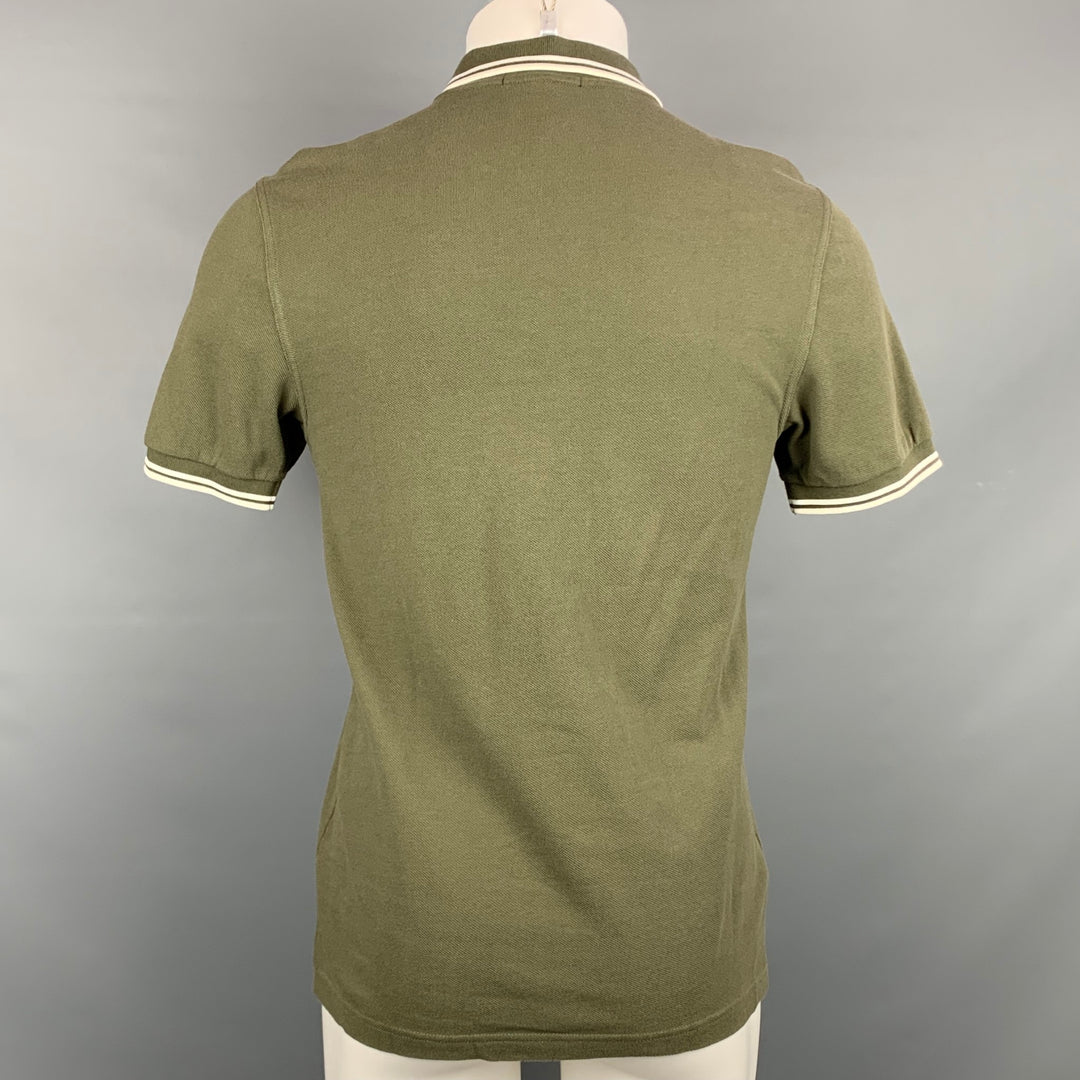 FRED PERRY Size S Olive Cotton Buttoned Polo