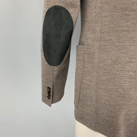 BURBERRY LONDON Size 38 Taupe Black Knit Cotton Blend Sport Coat