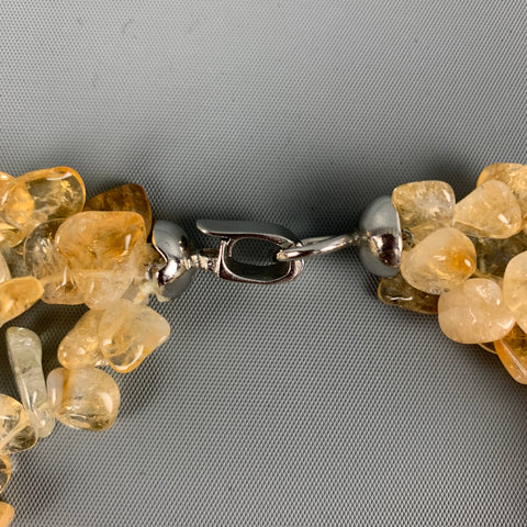 Collar en capas de cuentas naranjas VINTAGE
