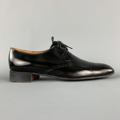 Vintage CHURCH'S Size 9 Black Patent Leather Leather Sole Lace Up Shoes
