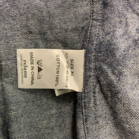 JOURNAL STANDARD Size XL Blue Cotton Patch Pocket Long Sleeve Shirt