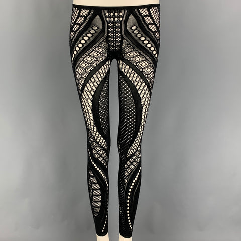 ALEXANDER McQUEEN Size M Black Nylon Mesh Leggings