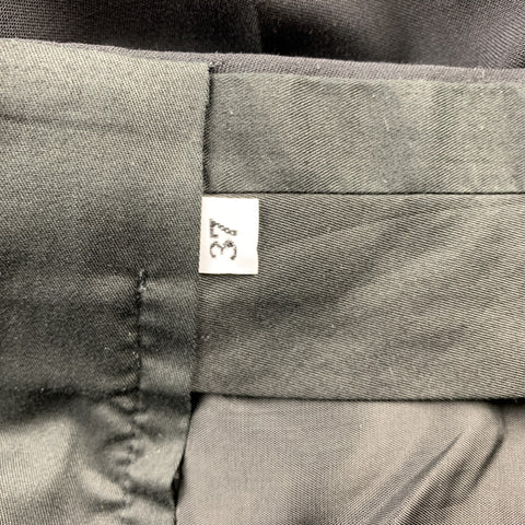 RALPH LAUREN Black Label Size 37 Black Wool Side Tabs Dress Pants