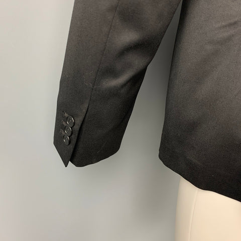 JOHN VARVATOS Size 38 Black Wool Chain Trim Shawl Collar Sport Coat