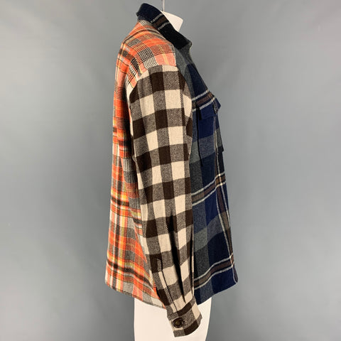 D&G by DOLCE & GABBANA Size 50 Multi-Color Plaid Zip Up Jacket