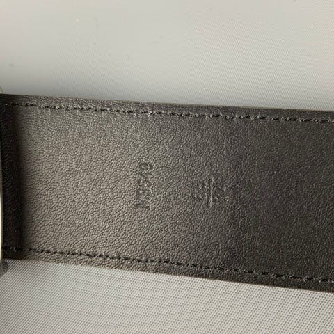 LOUIS VUITTON Size 34 Taupe Checkered Leather Belt