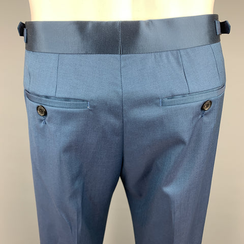 PAUL SMITH Size 36 Teal Wool Peak Lapel Regular Tuxedo