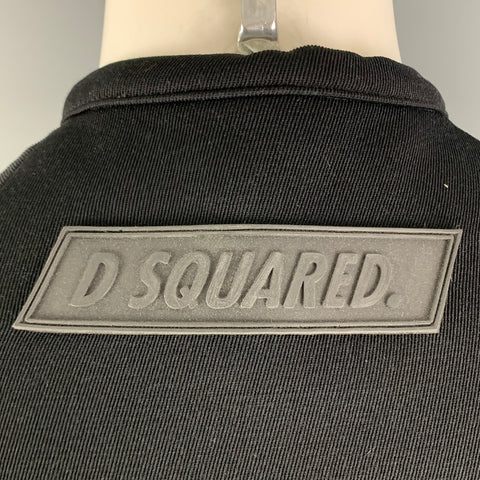 DSQUARED2 Size M Black Ribbed Zip Up Vest