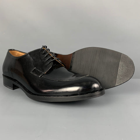 BRUNO MAGLI Talla 9.5 Zapatos con cordones y punta dividida de cuero negro