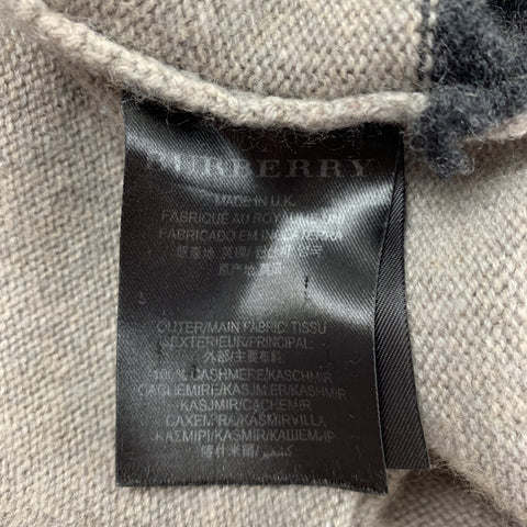 BURBERRY PRORSUM Fall 2014 Size S Taupe & Black Arch de Triumph Cashmere Turtleneck Sweater
