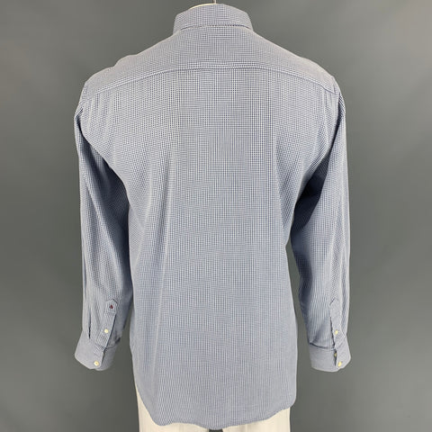 ROBERT GRAHAM Size XL Blue & White Nailhead Cotton Button Up Long Sleeve Shirt