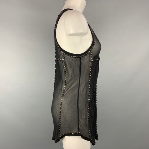 ISABEL MARANT Taille 4 Blouse en mousseline de soie cloutée noire