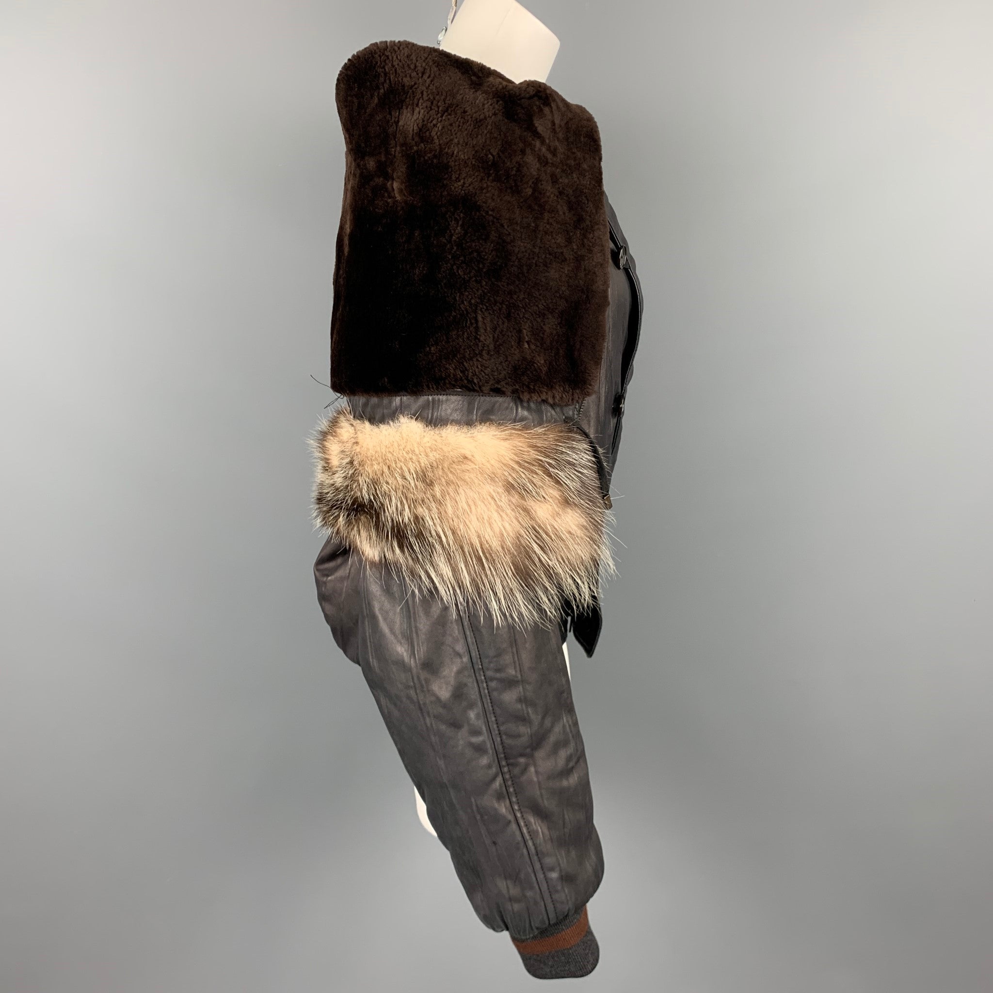 ジャケット・アウター JEAN PAUL GAULTIER sheep leather jacket Jean Paul Gaultier x TARGET Safari Lamb LEATHER JACKET Brown