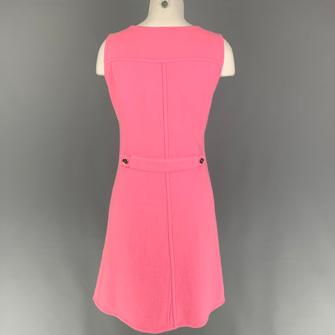 COURREGES Size L Pink Wool Angora Shift Dress