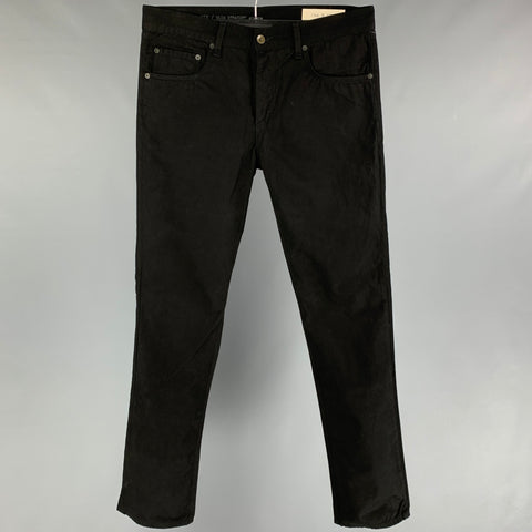 RAG & BONE Size 32 Black Cotton Slim Straight Button Fly Jeans