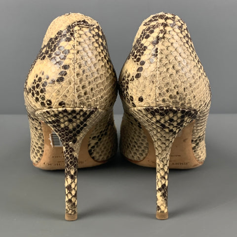 JIMMY CHOO Size 7 Beige Snakeskin Stiletto Pumps