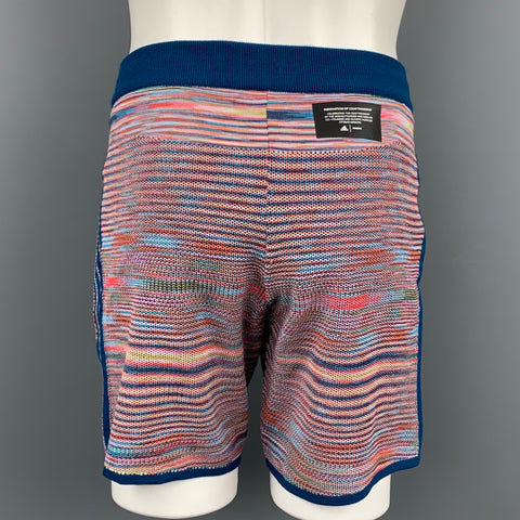 ADIDAS Size S Multi-Color Knitted Stripe Polyester / Wool Shorts
