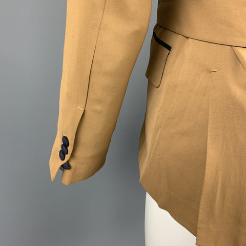 CARLOS CAMPOS Size 38 Tan & Black Two Toned Wool Sport Coat