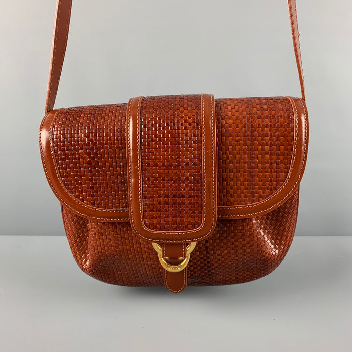 BALLY Brown Woven Leather Cross Body Handbag & Leather Goods