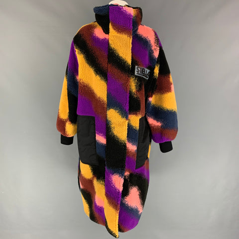 STELLA McCARTNEY Talla 4 Abrigo extragrande Teddy Jacquard Marley multicolor