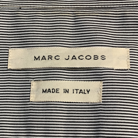 MARC JACOBS Size S Black & White Pinstripe Cotton Long Sleeve Shirt