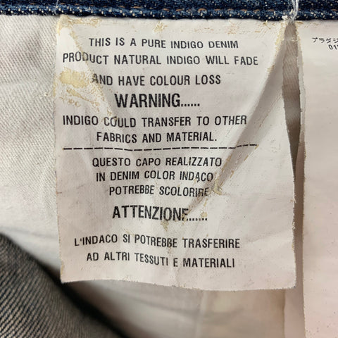 PRADA Size 36 Blue Denim Wide-Leg Jeans