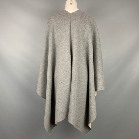 MAX MARA Grey & Beige Heather Reversible Cape Serra Shawl