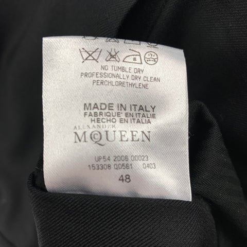 ALEXANDER MCQUEEN Size 32 Black Wool Flat Front Dress Pants